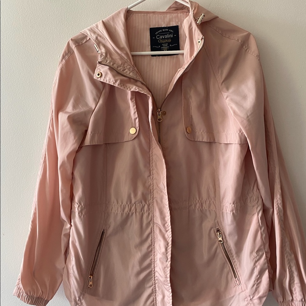 Lightweight pink outdoor and raincoat